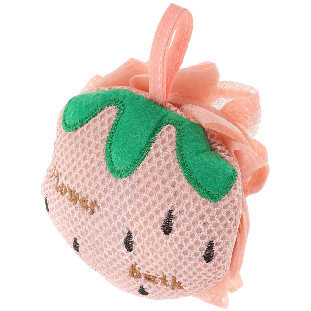 Large Strawberry Bath Loofah Sponge with DualSided Exfoliation and Rich Foam for Shower