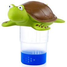 Chlorine Tablet Floater Turtle Pool Chemical Dispenser Adjustable Flow for 1 and 3 Inch Tablets