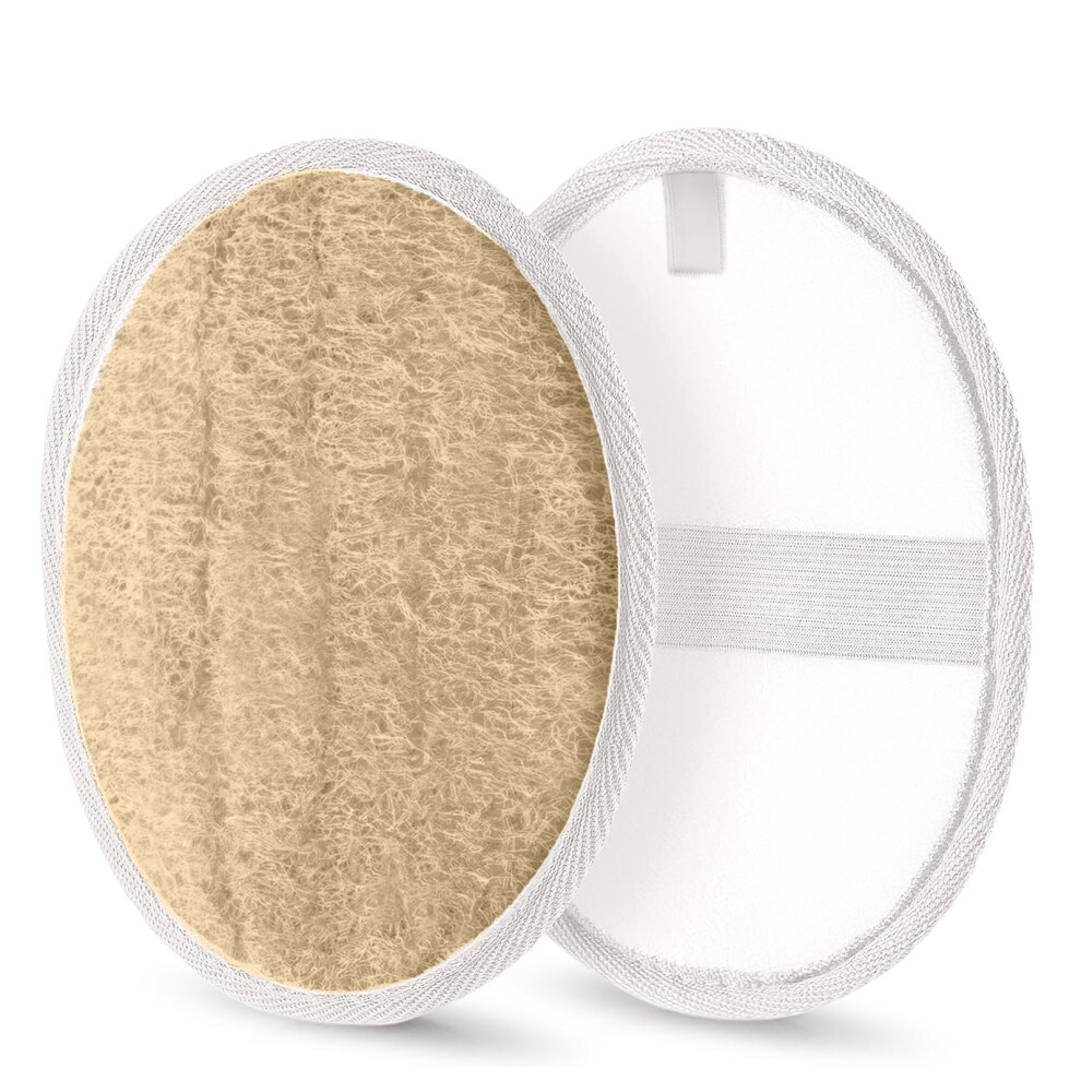 Natural Loofah Bath Sponge Exfoliating Body Scrubber for Shower, EcoFriendly Luffa, 2 Pack, 5.71x3.94in
