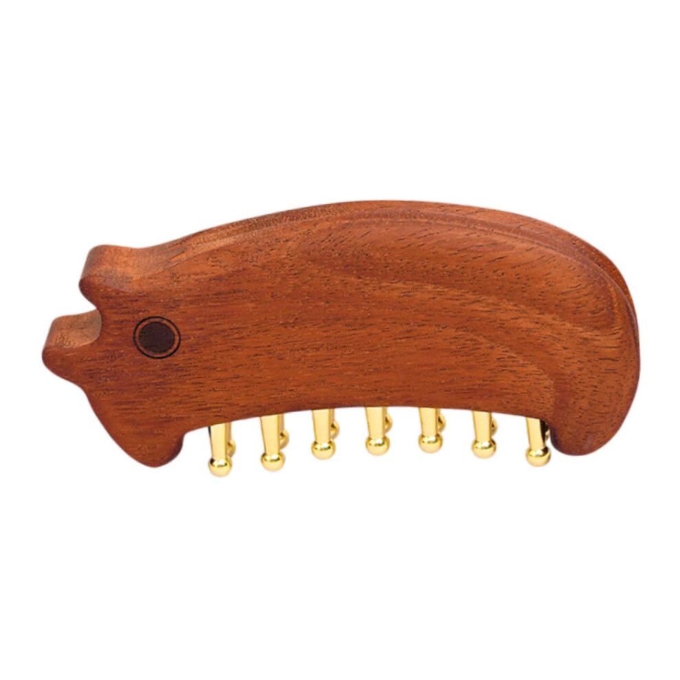 Wooden Massage Brush Guasha Body Sculpting Tool with Ergonomic Grip for Scalp and Thigh