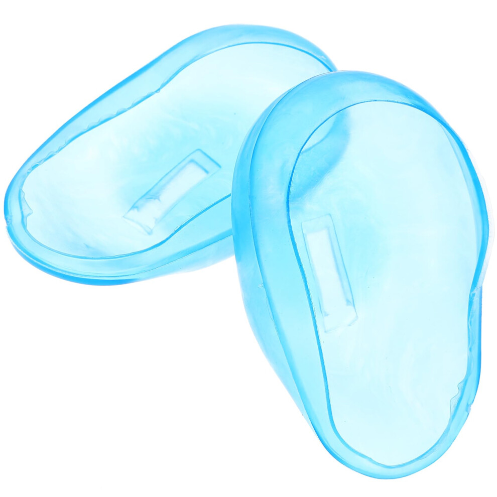 Silicone Ear Covers Waterproof Reusable Hair Dye Protectors for Salon and Shower Use Blue