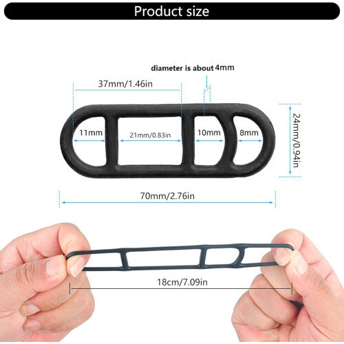 20Pcs Bike Light Mount Strap Universal Silicone Flashlight Holder AntiSlip Elastic Bands 2