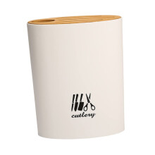 Bamboo Knife and Utensil Holder Rack, SpaceSaving Kitchen Organizer for Secure and Stylish Storage
