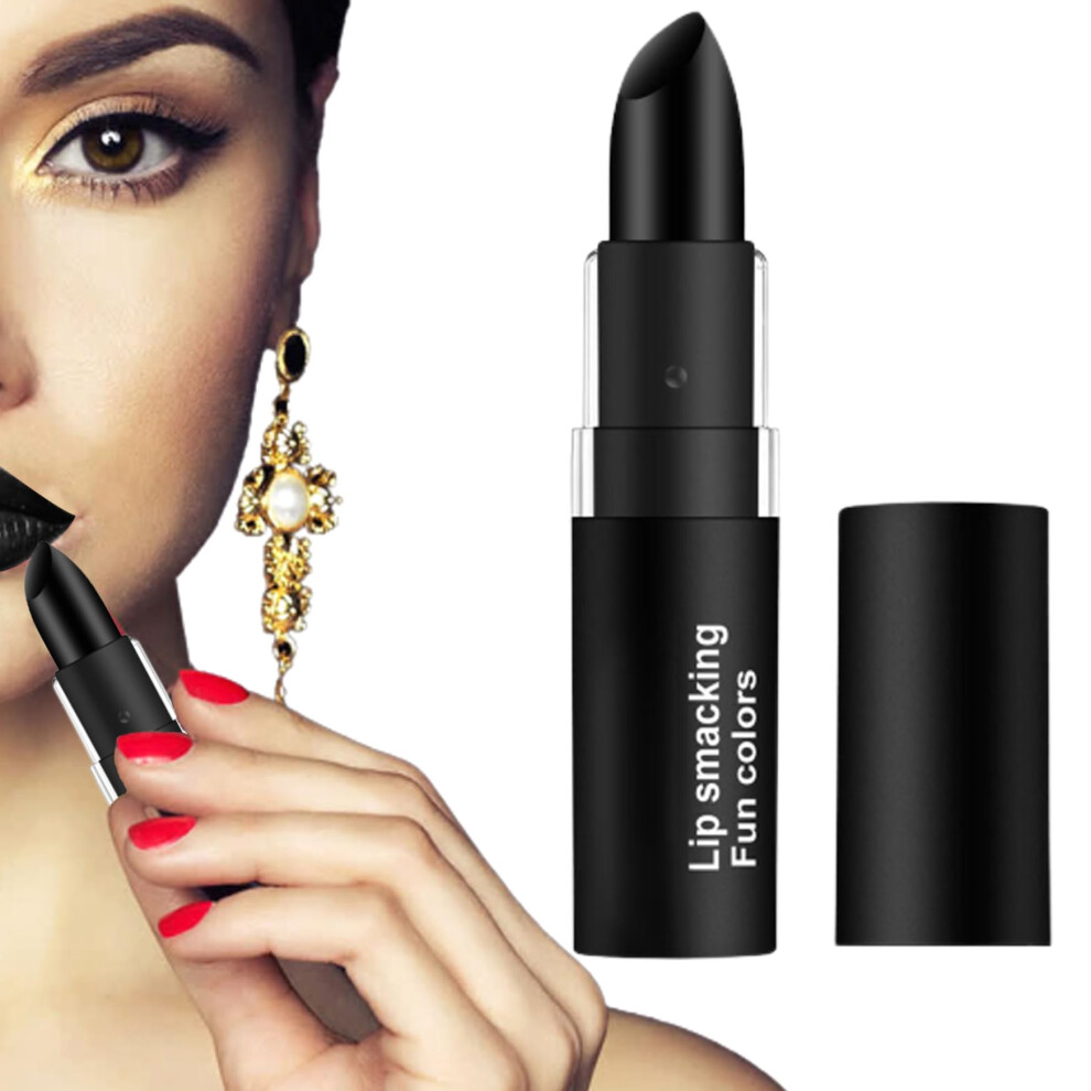 Waterproof Velvet Lipstick Black Matte Long Lasting NonStick Cup for Halloween Makeup