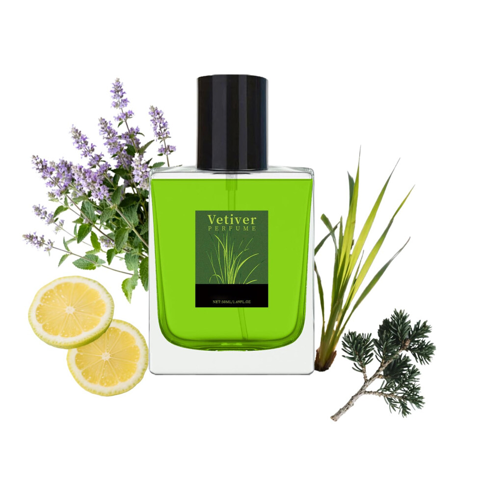 Men's Cologne LongâLasting Vetiver Perfume with Cedarwood Lemon Patchouli Natural Fresh Aroma