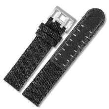 20/22MM Hamilton Khaki Feld-Sportuhr Riemen – Nylon-Canvas und Kuhleder-Ersatzband