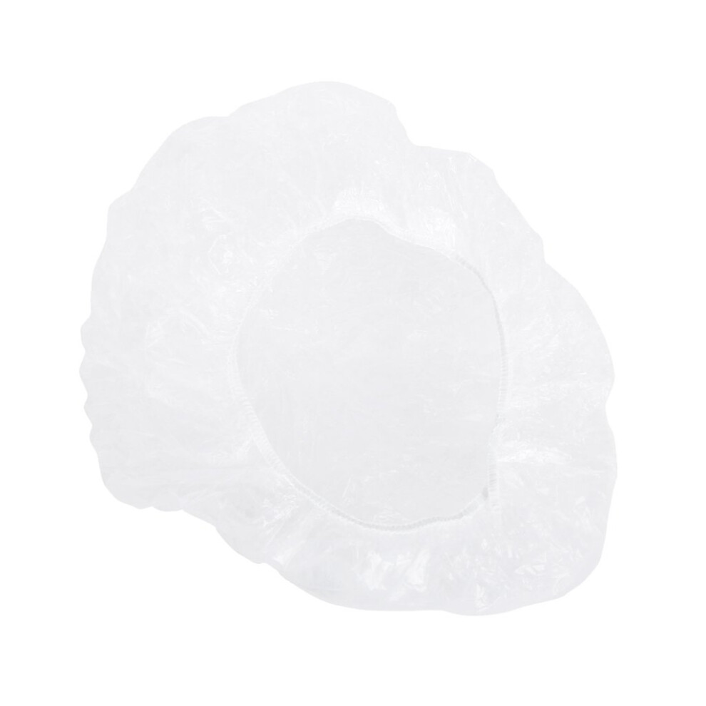 100 Pack Clear Disposable Shower Caps Waterproof Hair Protection for Spa Salon and Home Use