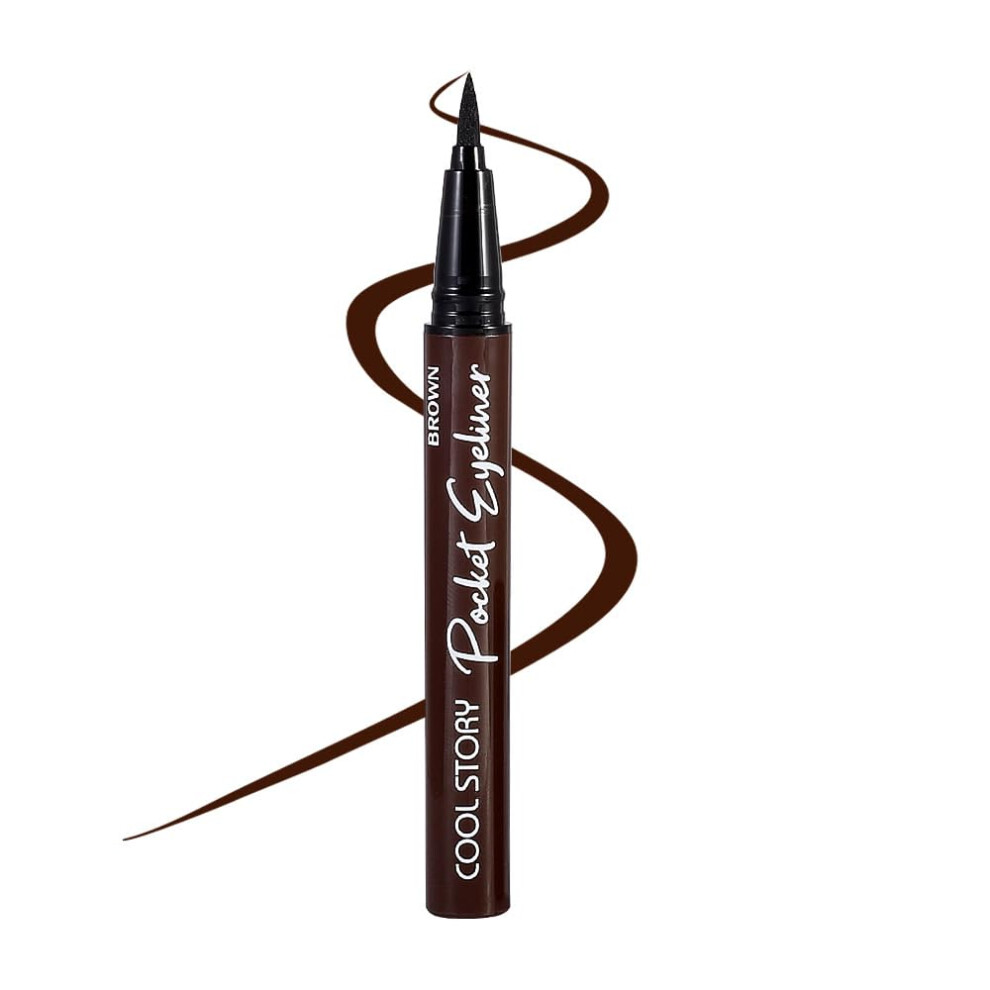 Blue,Black,Brown Liquid Eyeliner Pen Waterproof Quickdry Precise Felt Tip Longlasting Brown Blue Black (02)