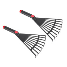 2Pcs Plastic Hand Garden Rake for Soil Loosening Leaf Cleanup and Weeding Flower Beds