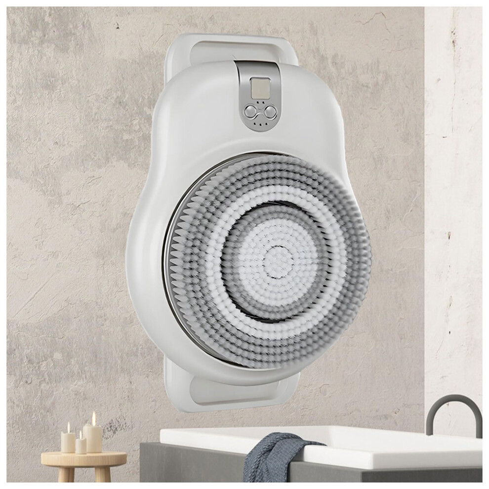 Electric Wall Mounted Back Scrubber for Shower, 360 Automatic Rotation, TwoSpeed Deep Cleansing Massage Brush