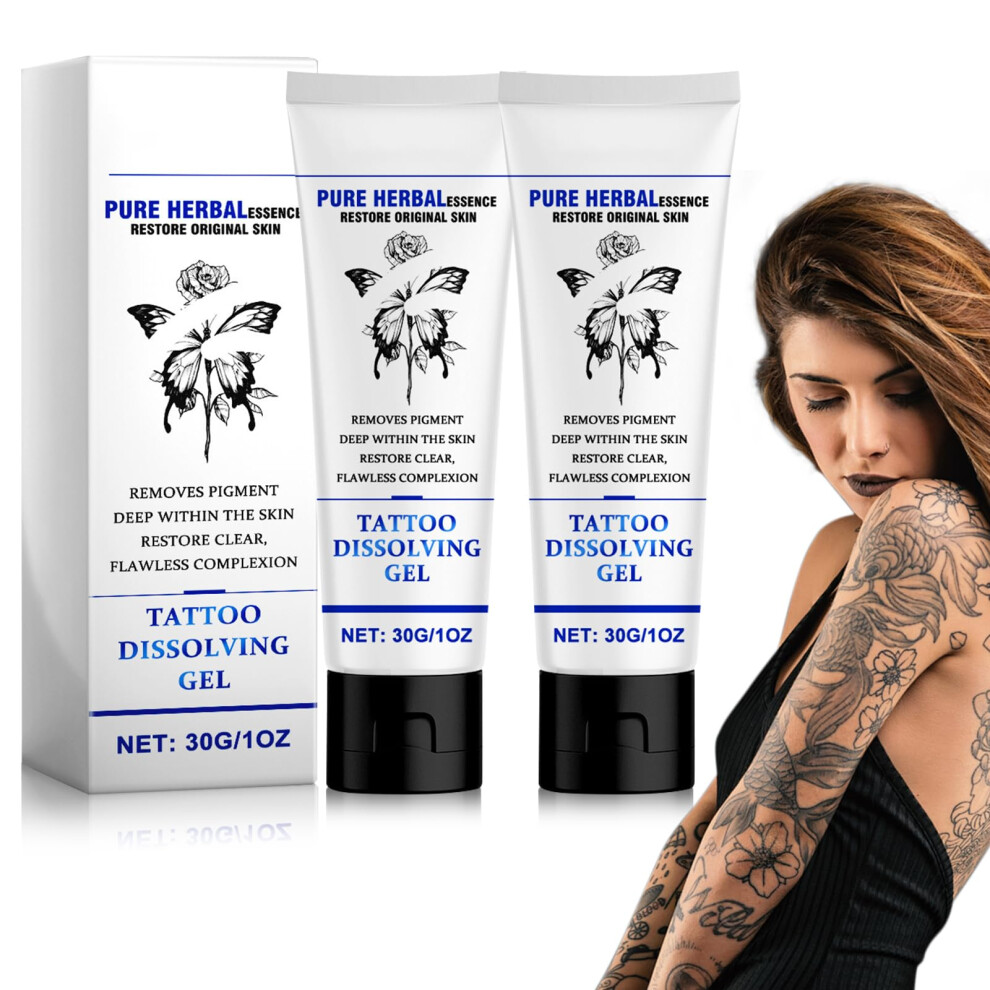 Cream Fast Tattoo Removal And Aftercare Gel Set For Fading Ink, Gentle Plant Formula, 2 Piece