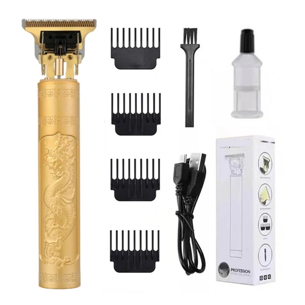 Gold Professional Electric Hair Clipper With Precision Blades And Adjustable Length Settings