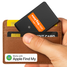 easyTag Wallet-Tracker-Karte (nur Apple) - schlanke, wiederaufladbare Gepäck-Tracker-Karte, kompatibel mit der Apple "Wo ist?"-App