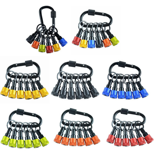 6Pcs Screwdriver Bit Holder Keychain Set, Quick Release 1/4 Inch Hex Shank Drill Accessory, Blue 2