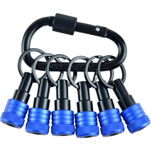 6Pcs Screwdriver Bit Holder Keychain Set, Quick Release 1/4 Inch Hex Shank Drill Accessory, Blue 1