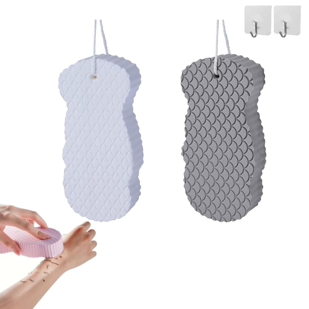 Exfoliating Sponge 2PCSB for Body, Quick Gentle Exfoliation, Reusable Korean Bath Sponge