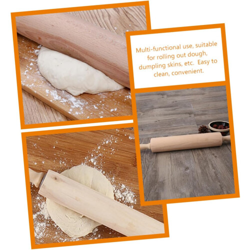 Wooden Rolling Pin for Baking Ergonomic Smooth Surface Dough Roller for Pizza Cookie Dumpling 2