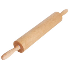 Wooden Rolling Pin Solid Wood Ergonomic Comfort Grip for Baking Pizza Bread Pastry Dumplings
