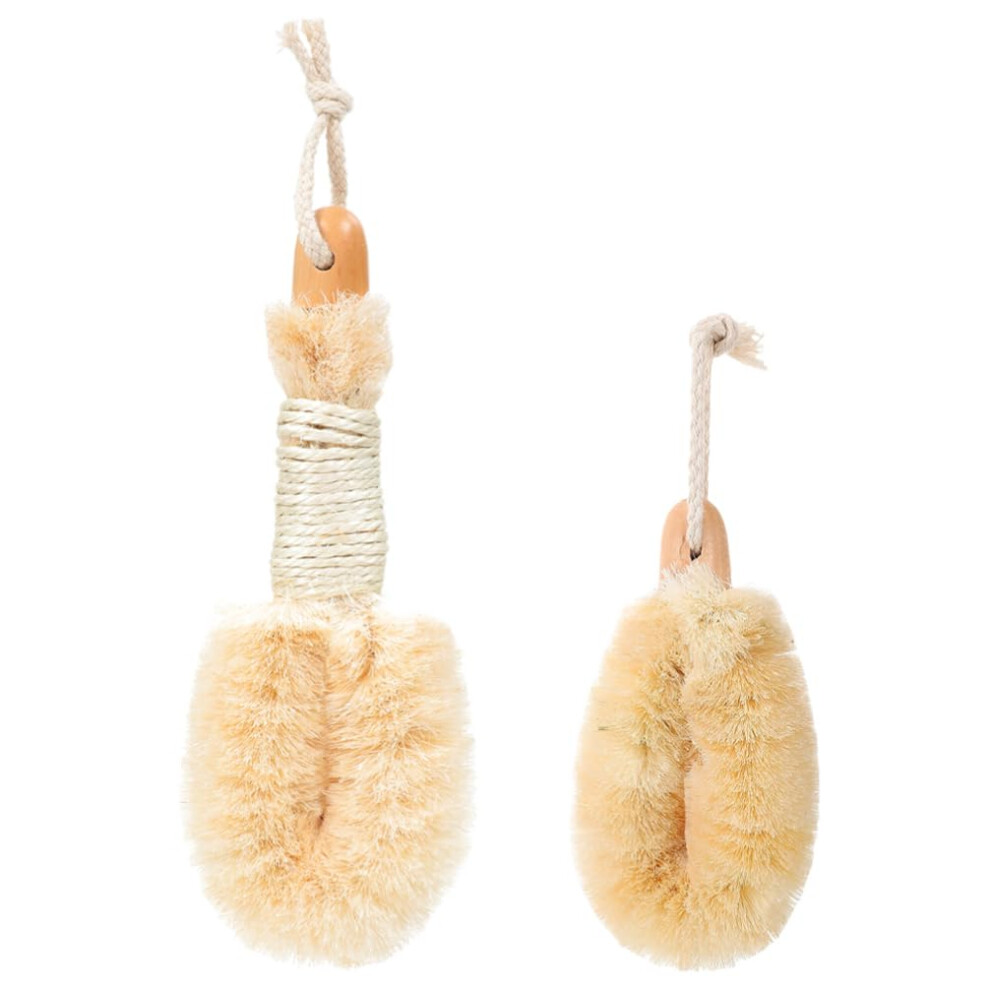 2pcs Sisal Bath Brush Set with Durable Bristles for Deep Exfoliation and Gentle Skin Care