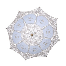 Vintage Lace Wedding Umbrella with Intricate Embroidery, Handmade Bridal Parasol for Photography