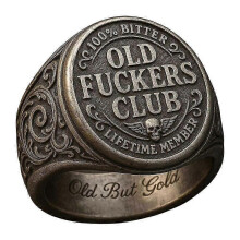 Old Fuckers Club Retro-Statement-Ring Verstellbar Kühne Attitüde Unisex-Schmuck Rebellisches Geistgeschenk