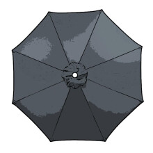 Patio Umbrella Replacement Canopy Waterproof UV Resistant Outdoor Cover for 6 or 8 Ribs Grey
