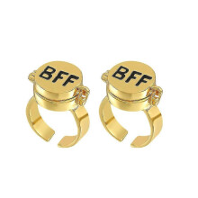 2 Stück Spongebob BFF-Ringe für 2 beste Freunde süße Anime-Ringe für Teenager-Mädchen passende Ringe