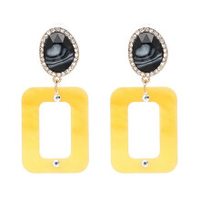 Schlichte, übertriebene bohemische geometrische Ohrringe – modischer Schmuck für Frauen und Mädchen (Gelb)