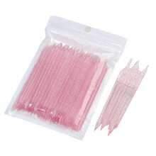 Dual Ended Pink Nail Dotting Pen with Cuticle Remover for Manicure and Nail Art