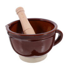 Wooden Garlic Crusher Bowl with Ergonomic Pestle for Easy Garlic Grinding and Mixing Kitchen Tool