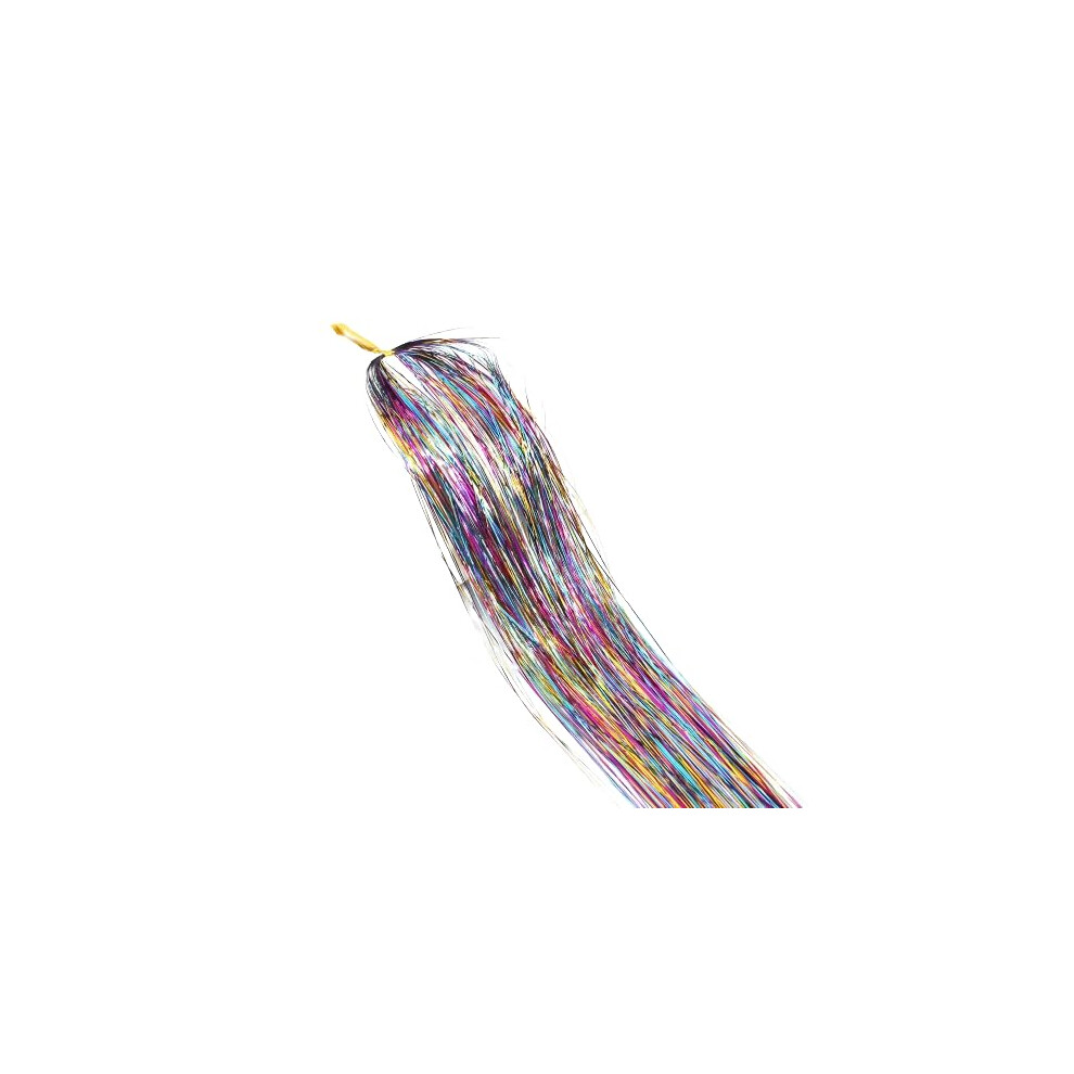 Unisex Wowdealsworld Human Hair Extensions Clip In With Heat Resistant Sparkly Hair Tinsel Strands Multiple Colors