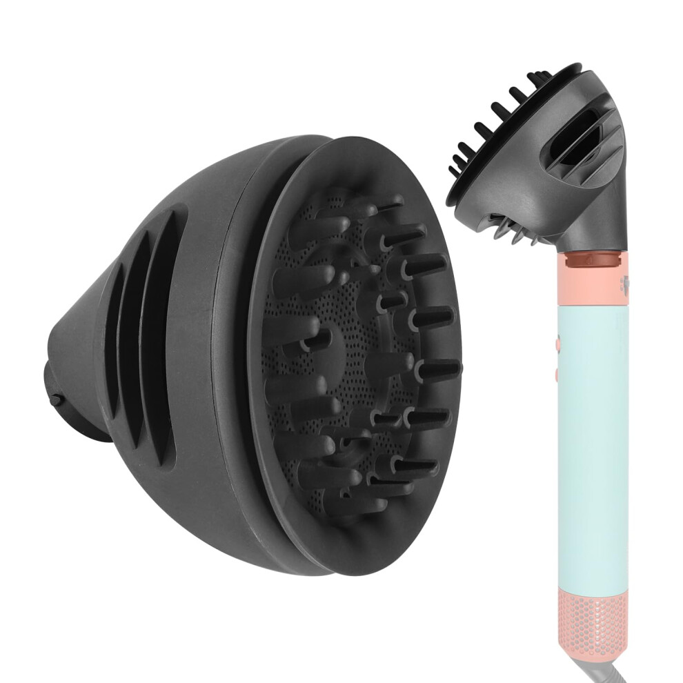 Gray Diffuser Curling Attachment With Dual Styling Modes For Defined Curls And Waves For Dyson Airwrap