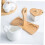 Sugar Bowl Set with Lid Spoon and Tray, Ceramic Sugar Container for Tea Coffee Kitchen Decor 2