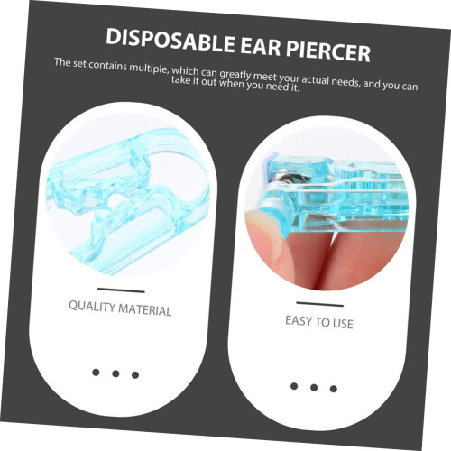 Ear Piercing Kit 10pcs Painless Single Use Tool with Studs for Earlobes and Home Use 2