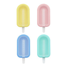 Pack of 4 Food Grade Silicone Ice Cream Moulds with Sticks for Homemade Treats and Parties