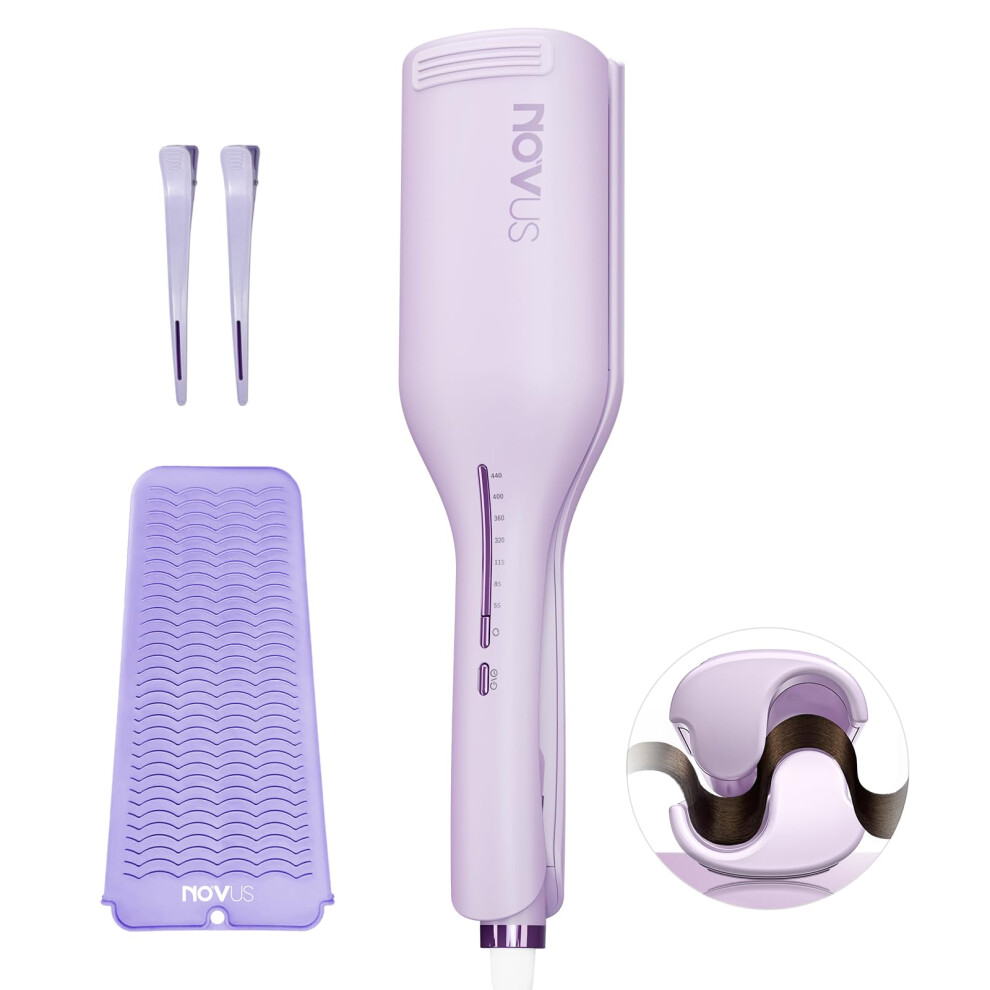 1.4 Inch Titanium Curling Iron Hair Waver with Ionic Technology, Fast Heatup, LongLasting Waves