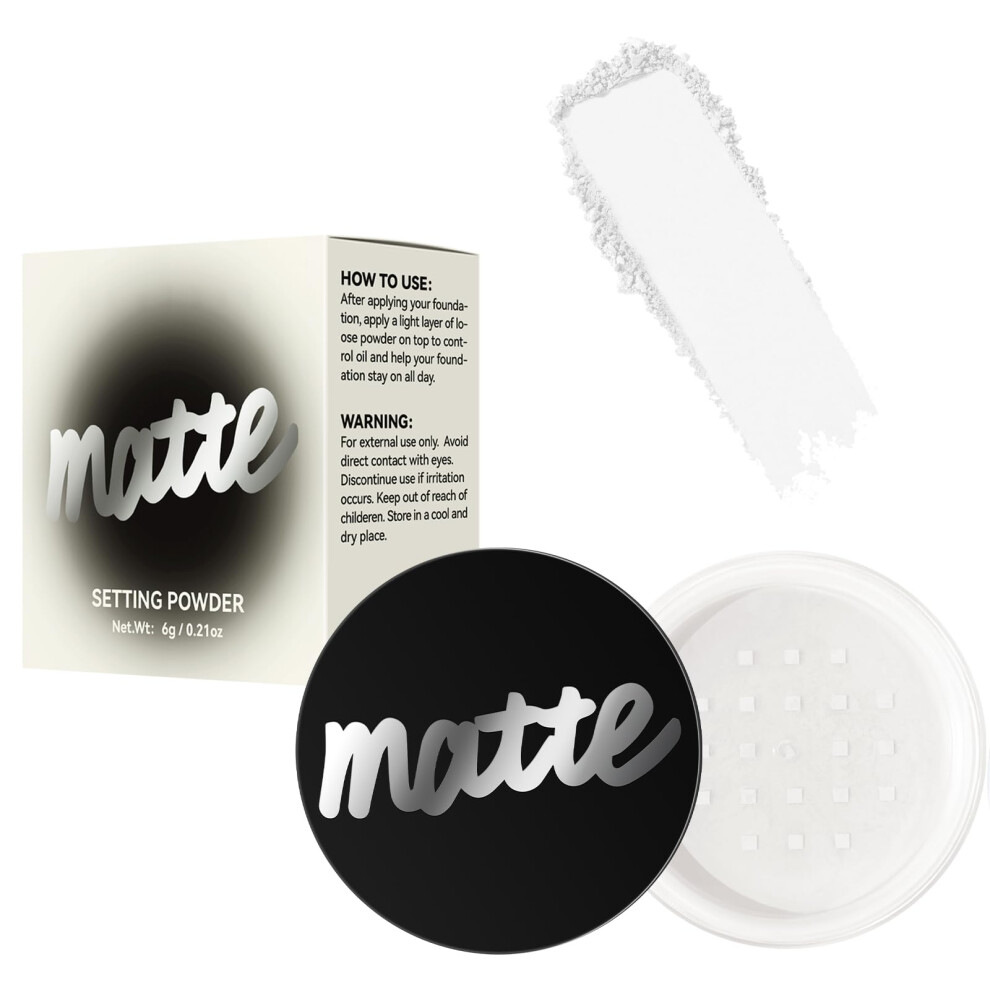 White Translucent Setting Powder Waterproof Long Lasting Oil Control Loose Powder 01 0.21Oz