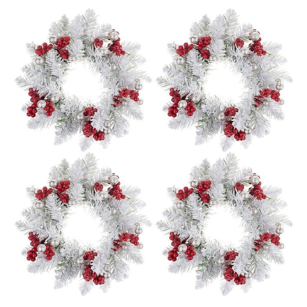 (As Show, 4 Pack) 28Cm Artificial Greenery Wreath For Candlestick Garlands Wreath Candle Rings 5213747876851