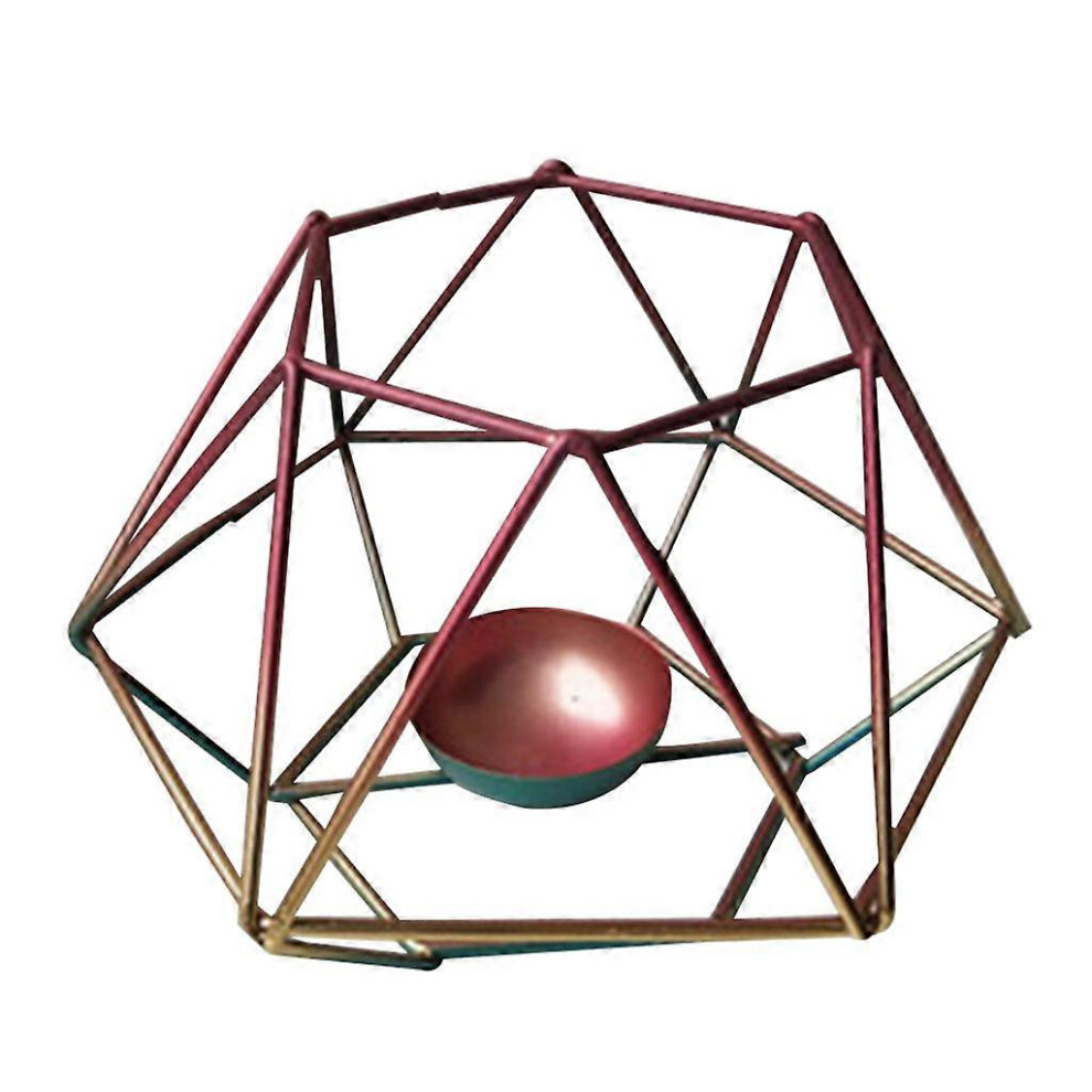 (As Show, Small) 3D Iron Wrought Geometric Candle Holder Candlestick Decoration Home Ornaments 5213747834486