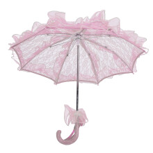 Lace Parasol Umbrella Vintage Handmade Bridal Lace for Wedding Party Photography Props Pink