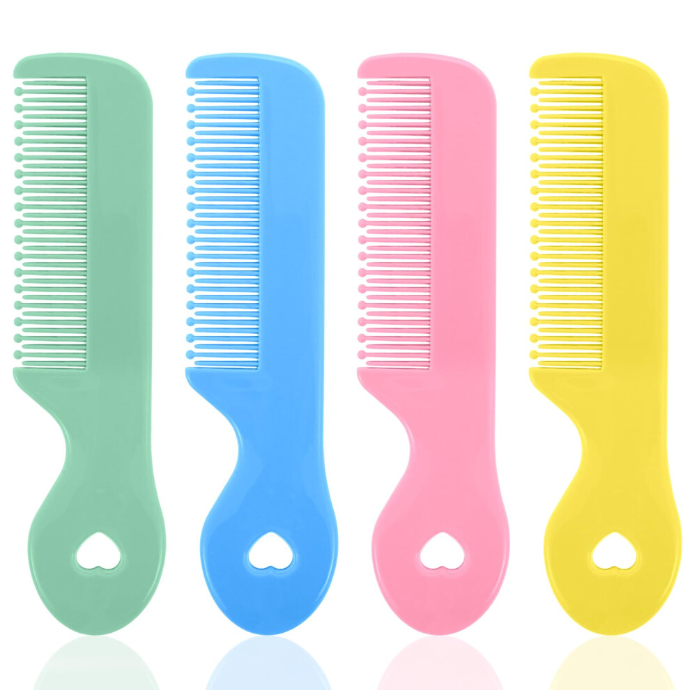 Baby Hair Brush and Comb Set for Gentle Scalp Care, Soft Bristles Newborn Grooming Kit 4pcs