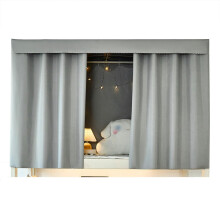 Grey Bunk Bed Curtains Privacy Protection Light Blocking for Dorm Easy Install Durable Fabric