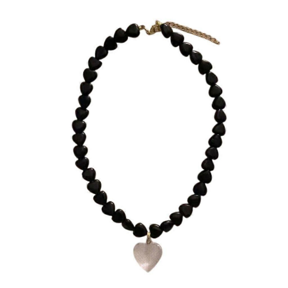 (As Show, Green) Simple Heart Necklace Temperament Collar Necklaces Clavicle Chain Choker 3242242620104