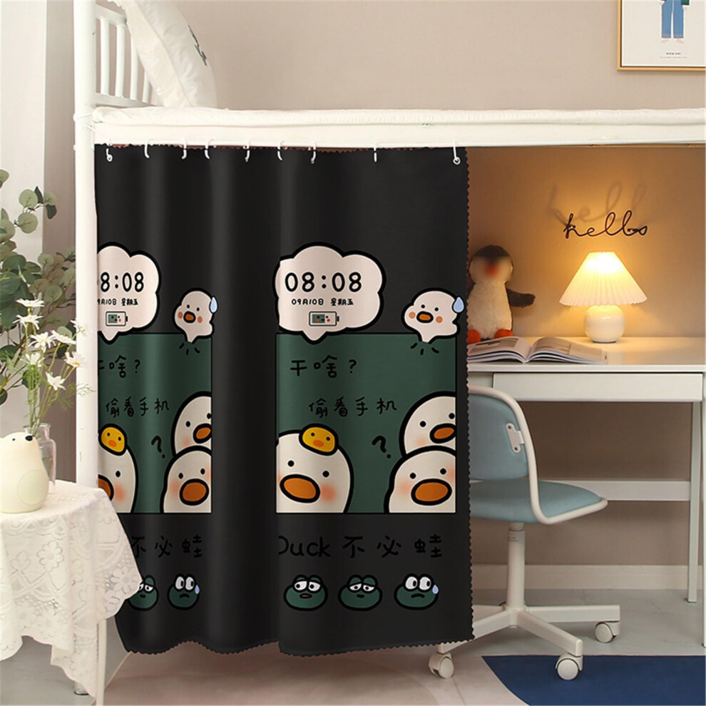 Bunk Bed Privacy Curtain For Bottom Bunk, Breathable Blocking Dorm Bed Cover, Duck Pattern Light