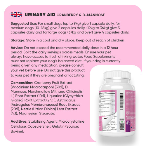 Urinary Aid for Dogs 570mg - 120 Capsules 2