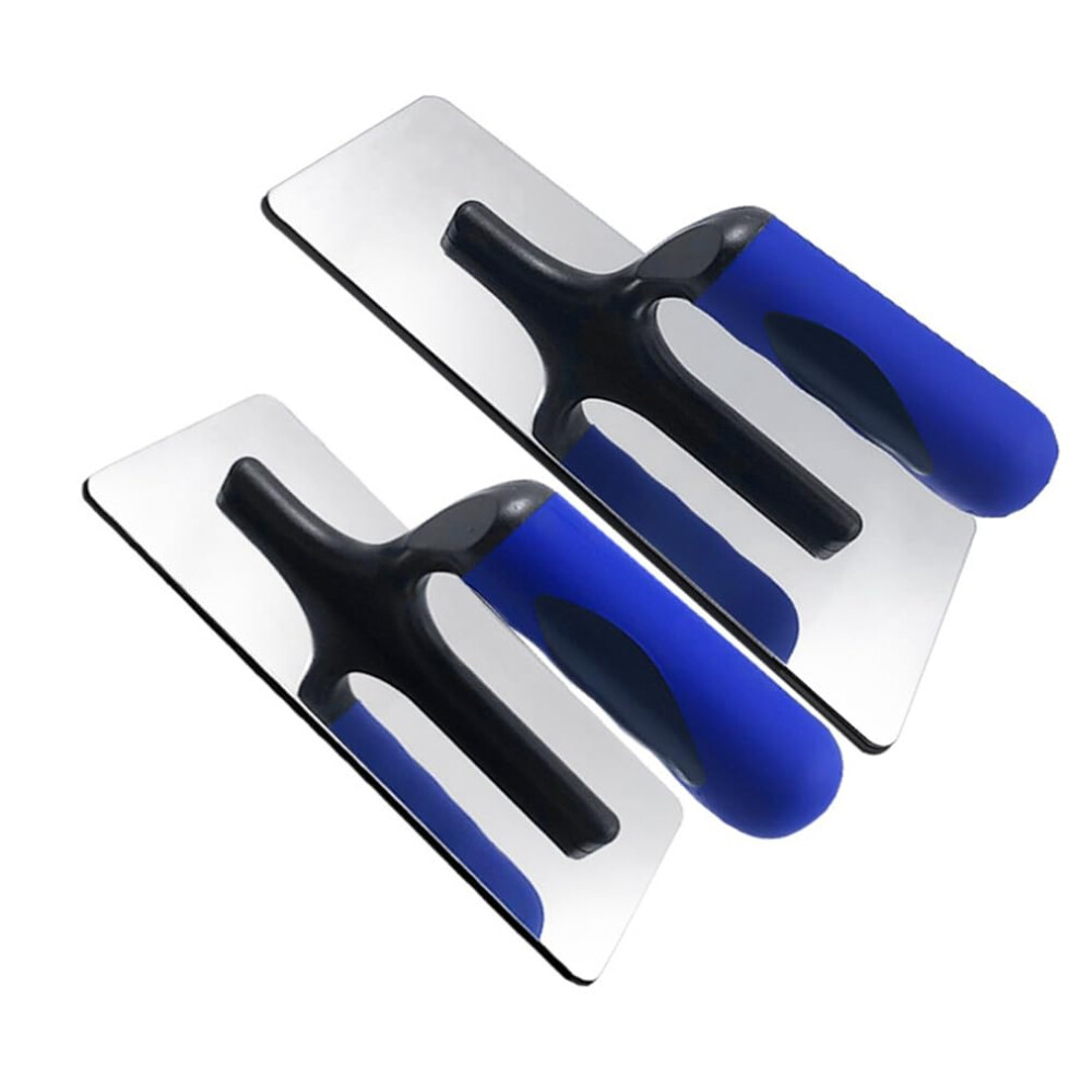 Stainless Steel Plastering Trowel Set 2Pc With Ergonomic Grip For Professional Finishing 9455672654722