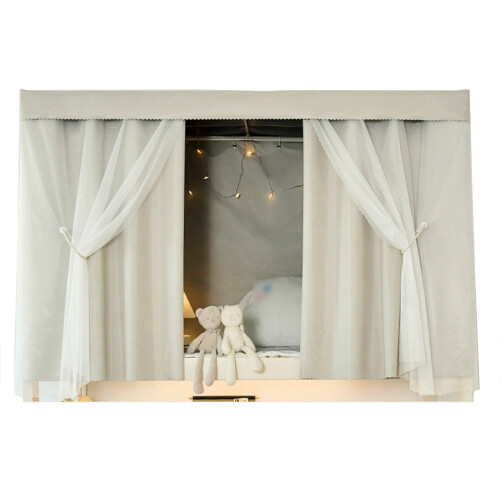 Bunk Bed Privacy Curtains Set, Light Blocking Canopy for Dorm, Easy Install, Beige 1.5M