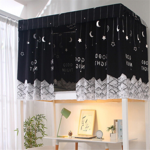 Dorm Bed Privacy Curtain Set with Light Blocking and Breathable Fabric for Student Bunk Beds
