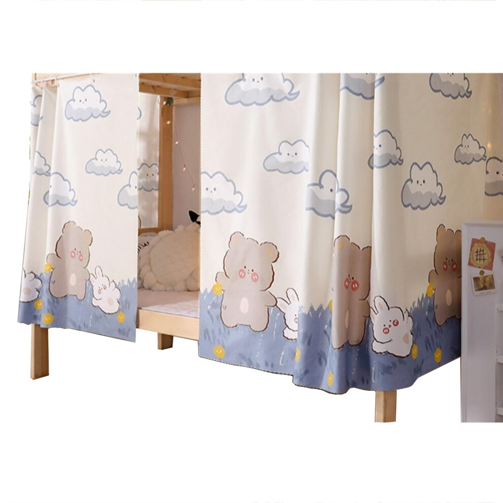 Bunk Bed Curtains Privacy And Blocking Breathable Dorm Bottom Bunk Curtain Set Bear F Light