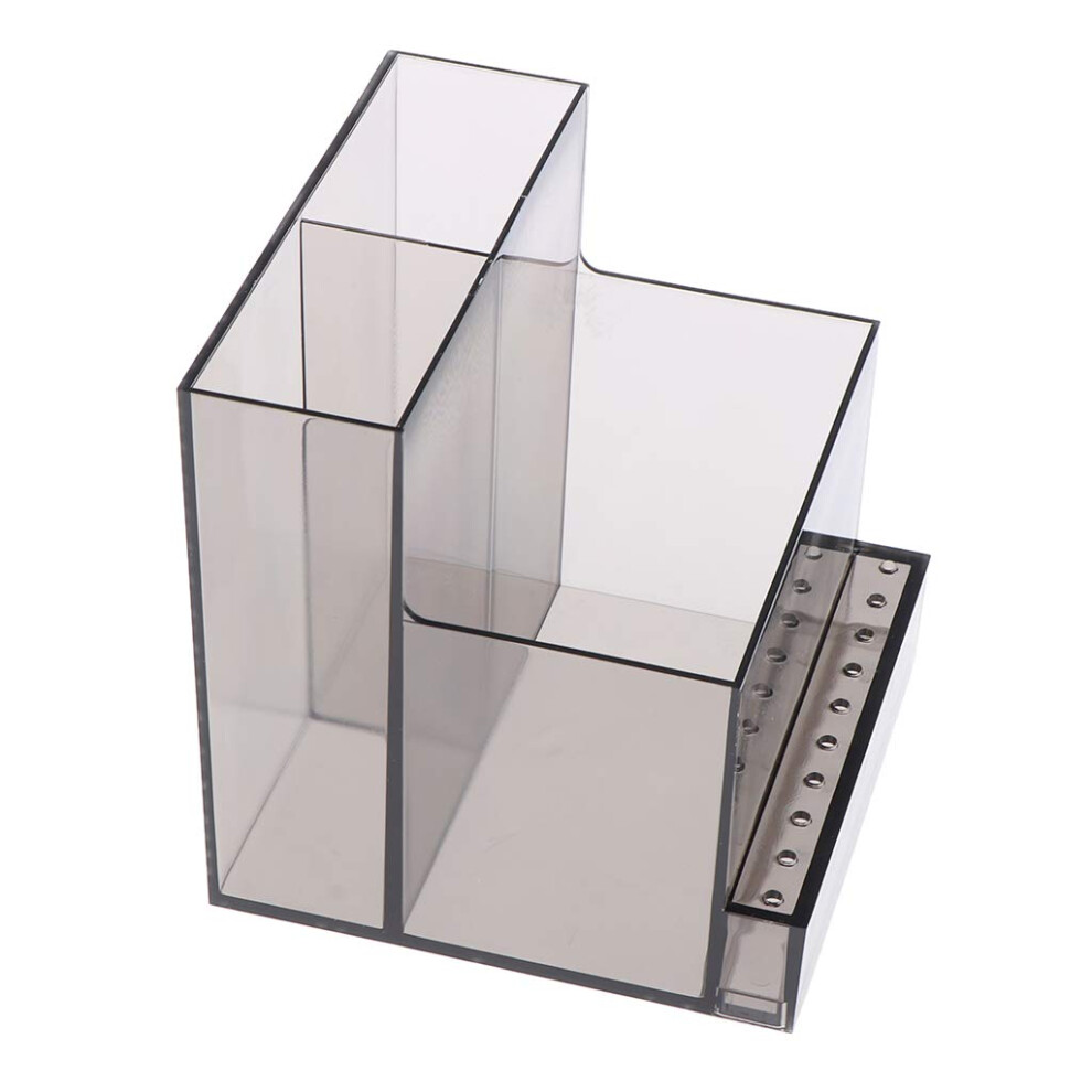 Black 13 Holes Acrylic Nail Drill Bits Holder Stand Organizer For Manicure Tools, Clear And Stable Storage Box